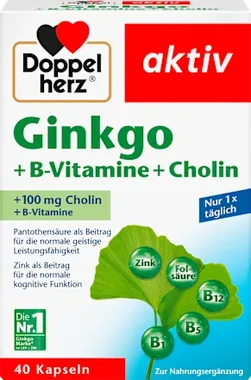 Ginkgo + vitamines B + capsules de choline 40 gélules